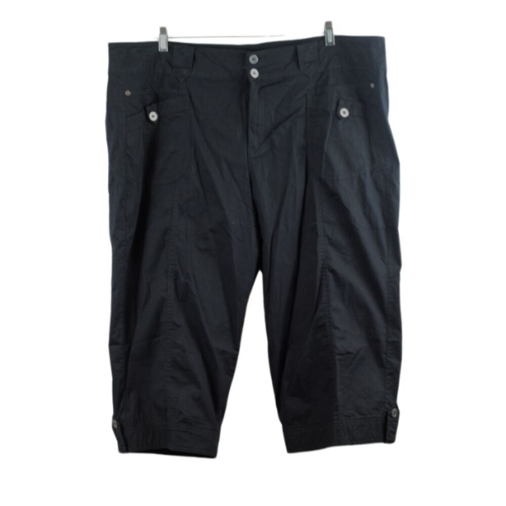Style & Co Black Women's Cropped Casual Pants Pockets 20W 058